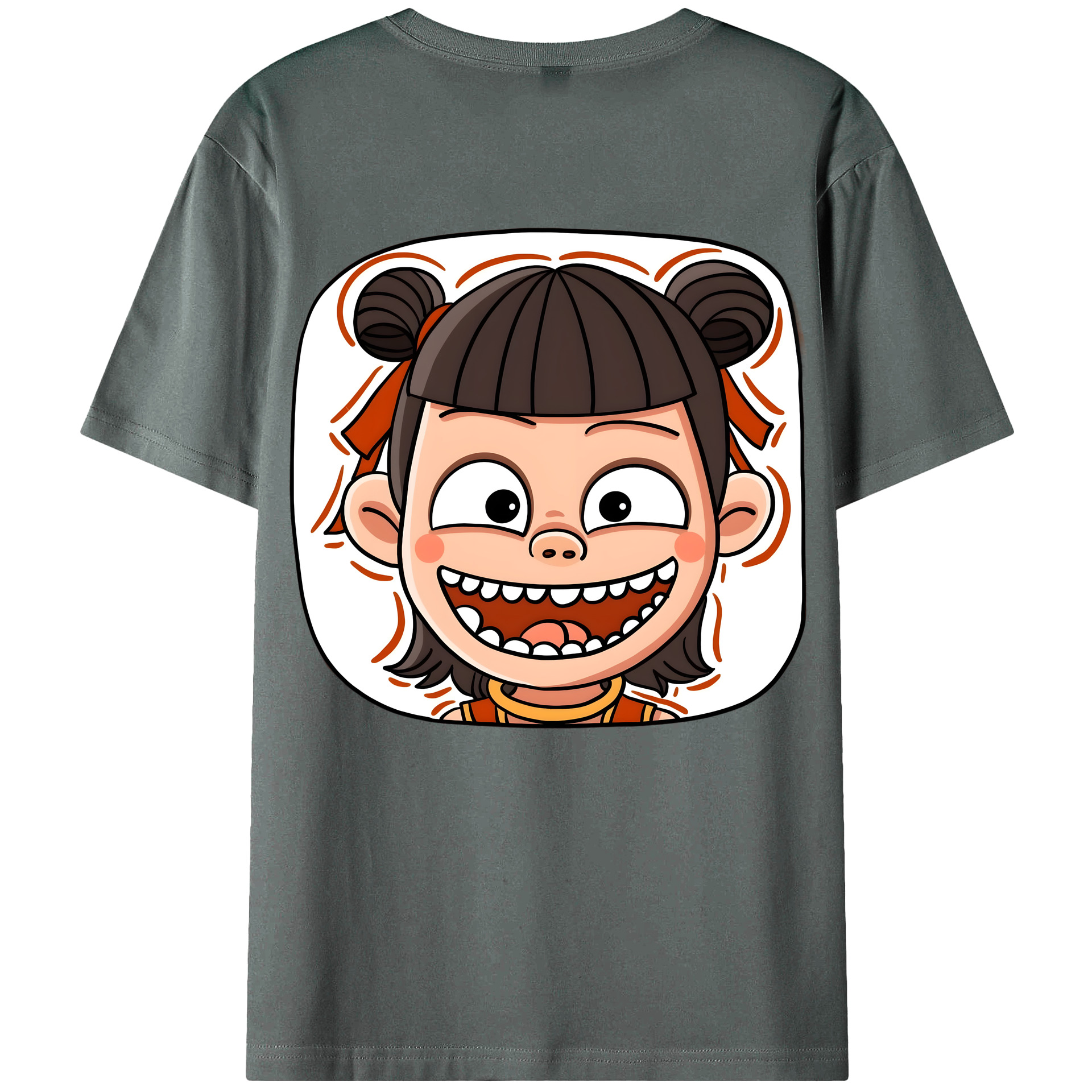 （画像用） Ne Zha 2 ナタ 魔童の大暴れ 綿100％ メンズ半袖Tシャツ（バックプリント） 通気性